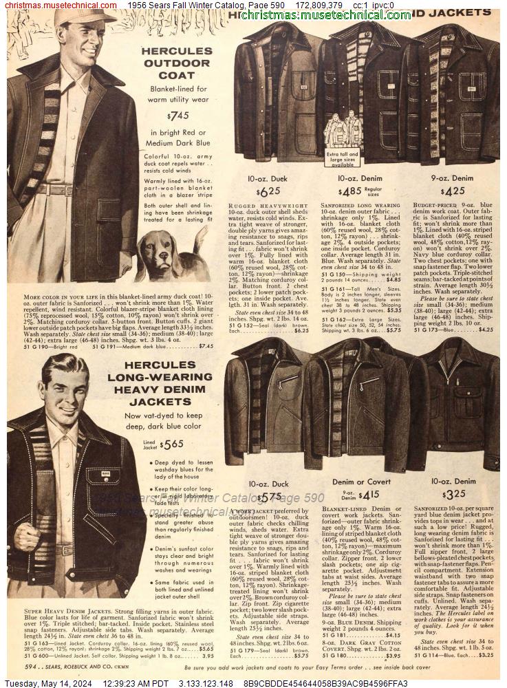 1956 Sears Fall Winter Catalog, Page 590