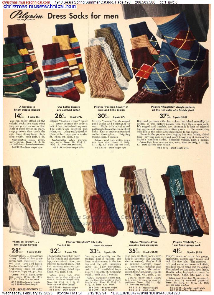 1943 Sears Spring Summer Catalog, Page 498