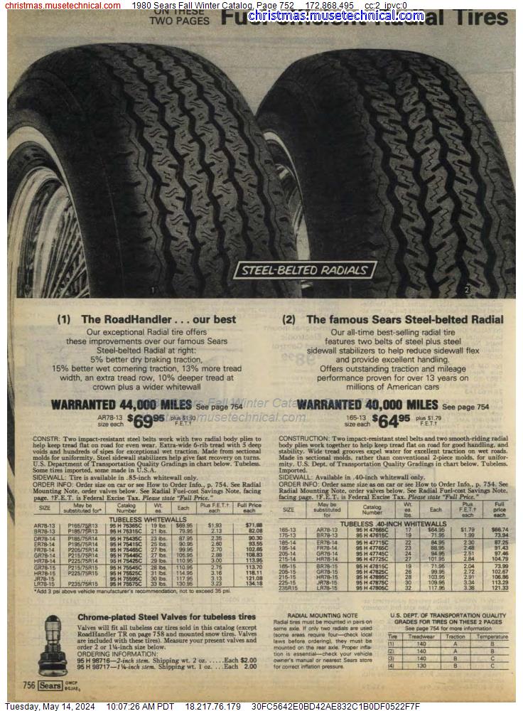 1980 Sears Fall Winter Catalog, Page 752