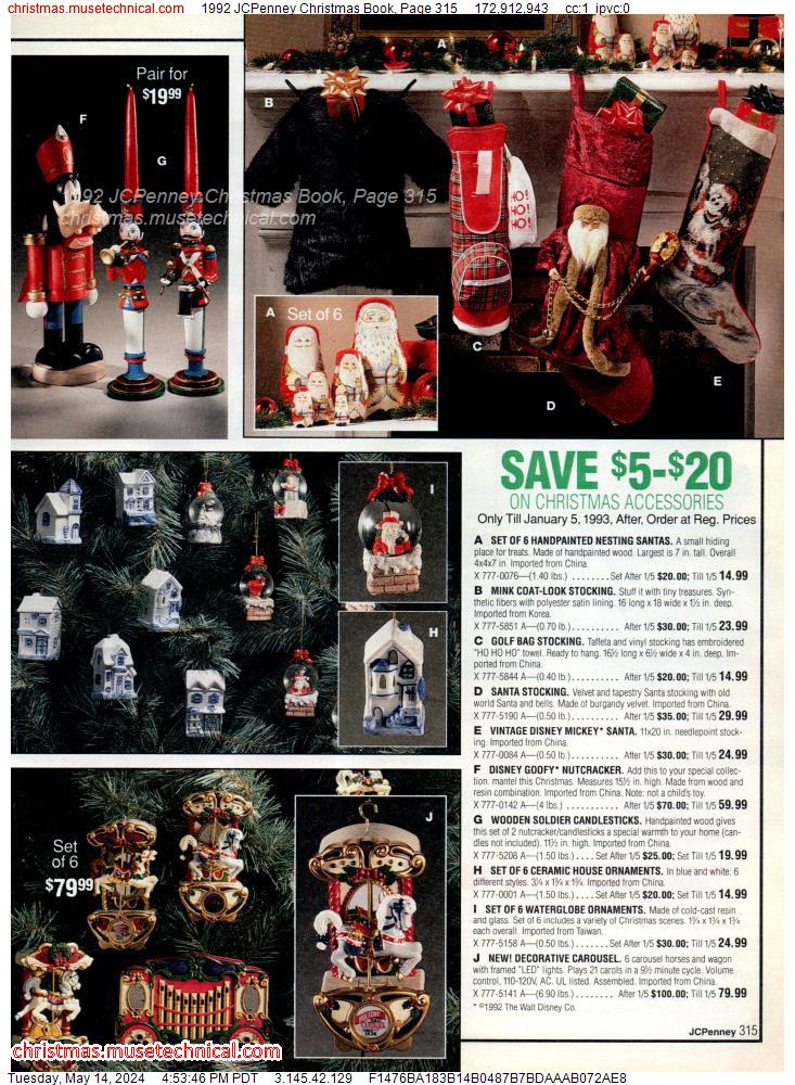 1992 JCPenney Christmas Book, Page 315