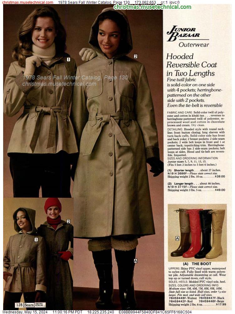 1978 Sears Fall Winter Catalog, Page 130