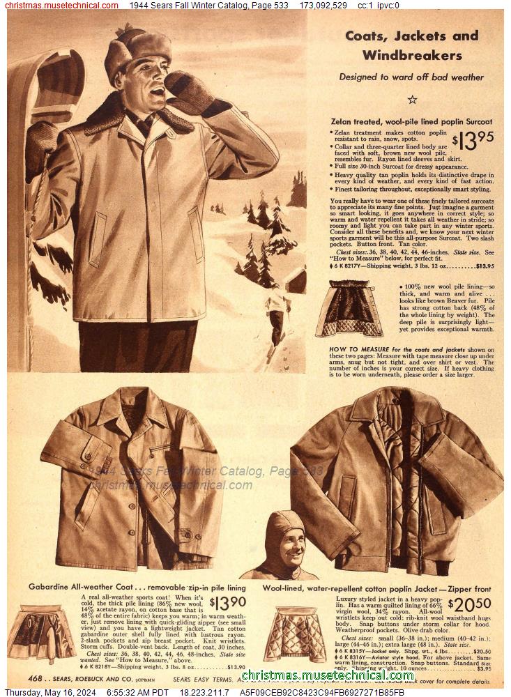 1944 Sears Fall Winter Catalog, Page 533