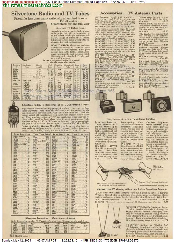 1959 Sears Spring Summer Catalog, Page 866