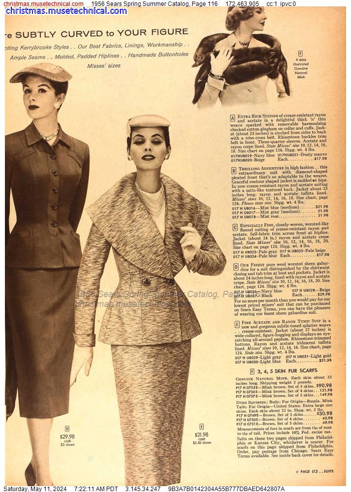 1956 Sears Spring Summer Catalog, Page 116