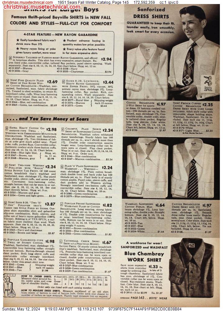 1951 Sears Fall Winter Catalog, Page 145