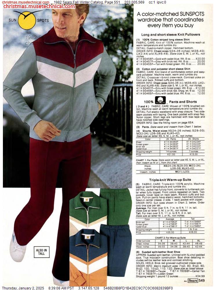 1982 Sears Fall Winter Catalog, Page 551