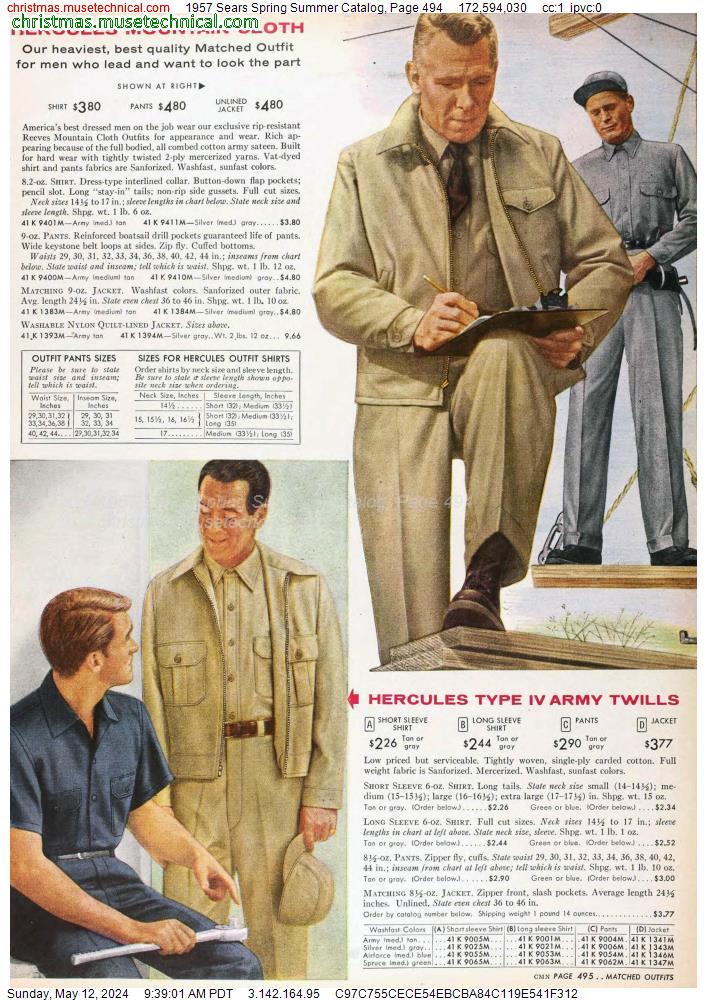 1957 Sears Spring Summer Catalog, Page 494