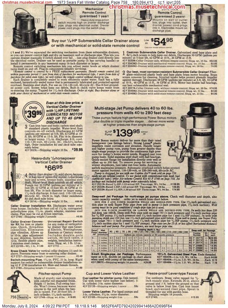 1973 Sears Fall Winter Catalog, Page 758
