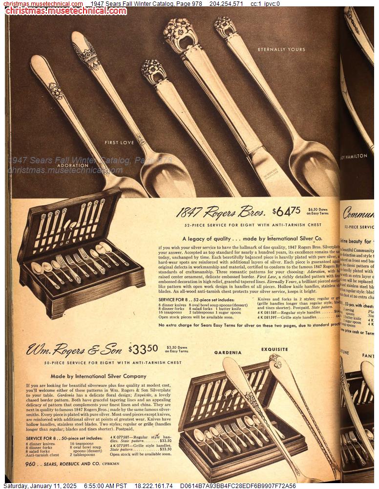 1947 Sears Fall Winter Catalog, Page 978