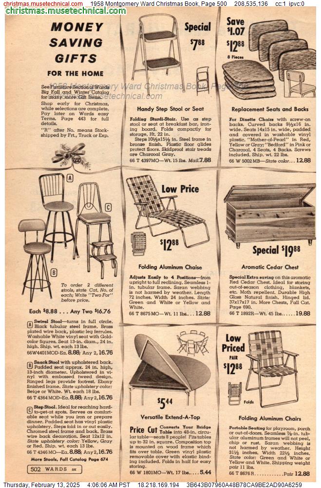 1958 Montgomery Ward Christmas Book, Page 500