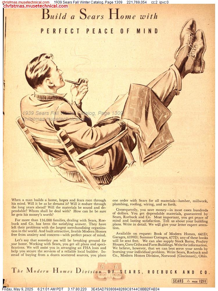 1939 Sears Fall Winter Catalog, Page 1309