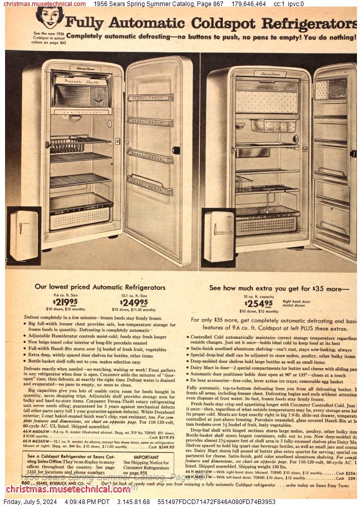 1956 Sears Spring Summer Catalog, Page 867