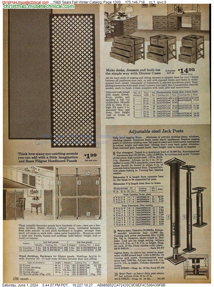 1965 Sears Fall Winter Catalog, Page 1300