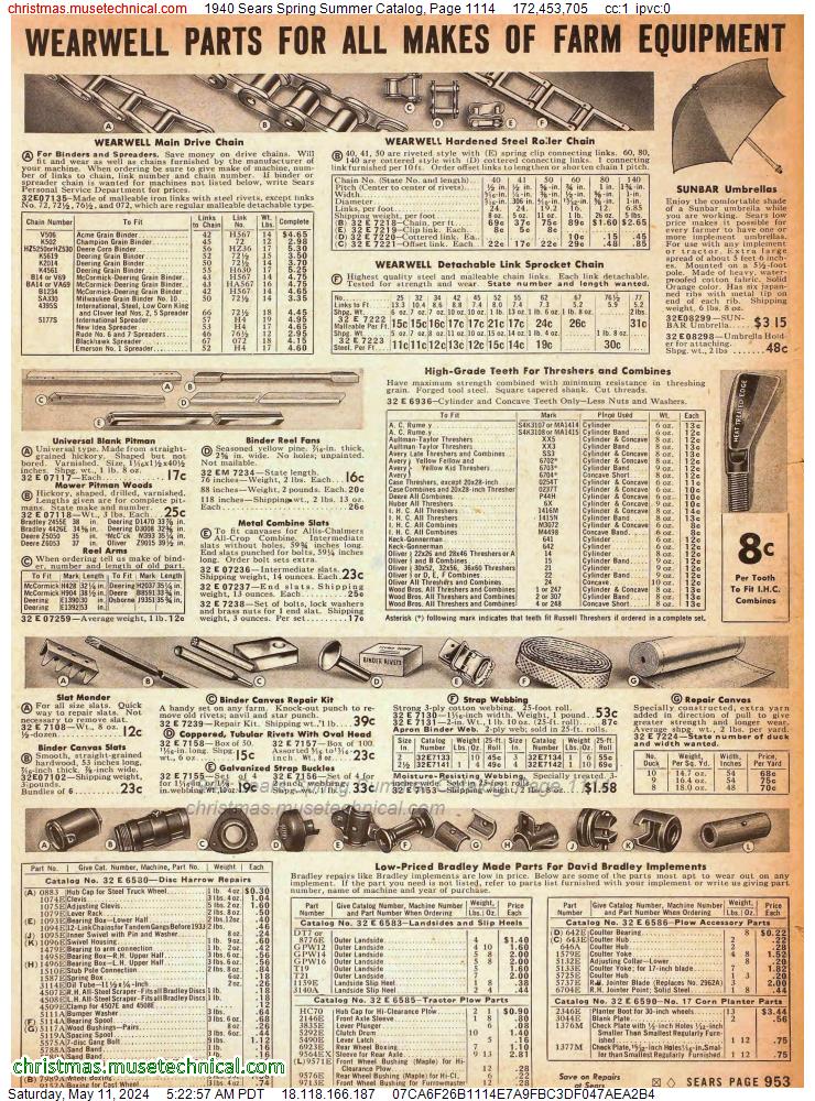 1940 Sears Spring Summer Catalog, Page 1114