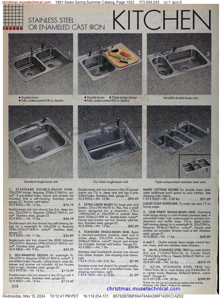 1991 Sears Spring Summer Catalog, Page 1022