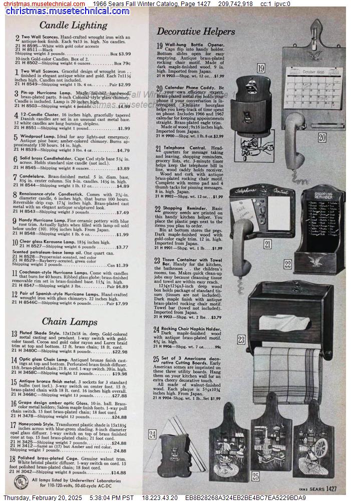 1966 Sears Fall Winter Catalog, Page 1427