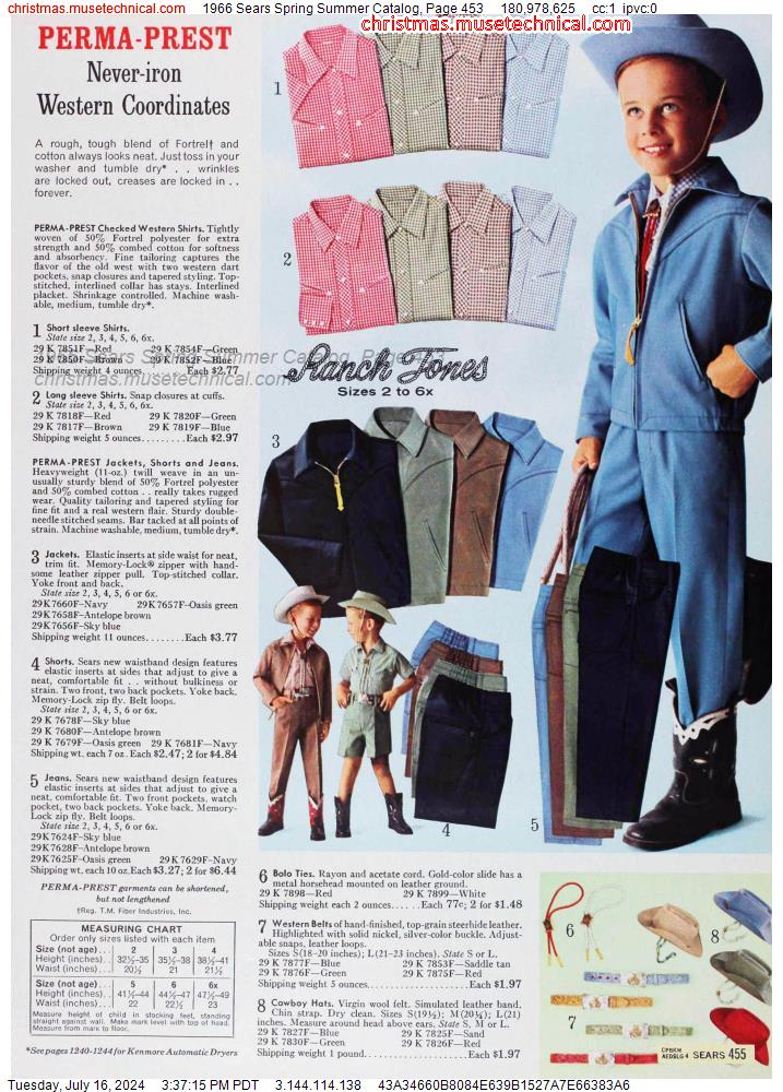 1966 Sears Spring Summer Catalog, Page 453