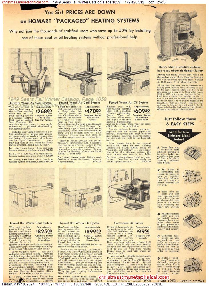 1949 Sears Fall Winter Catalog, Page 1059