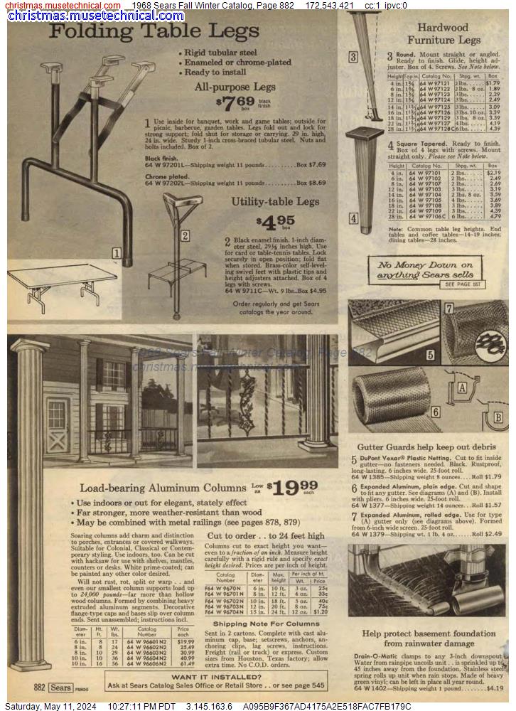 1968 Sears Fall Winter Catalog, Page 882