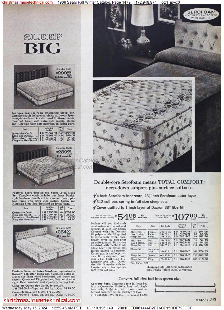 1966 Sears Fall Winter Catalog, Page 1479