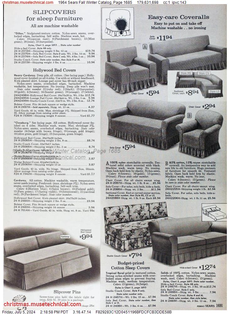 1964 Sears Fall Winter Catalog, Page 1685