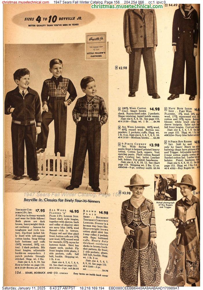 1947 Sears Fall Winter Catalog, Page 156