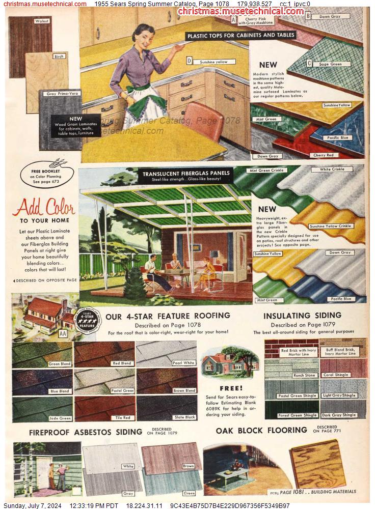 1955 Sears Spring Summer Catalog, Page 1078
