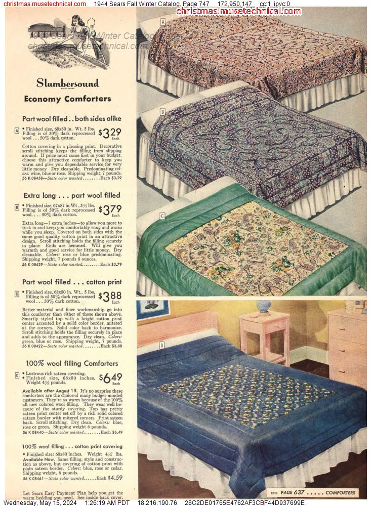 1944 Sears Fall Winter Catalog, Page 747