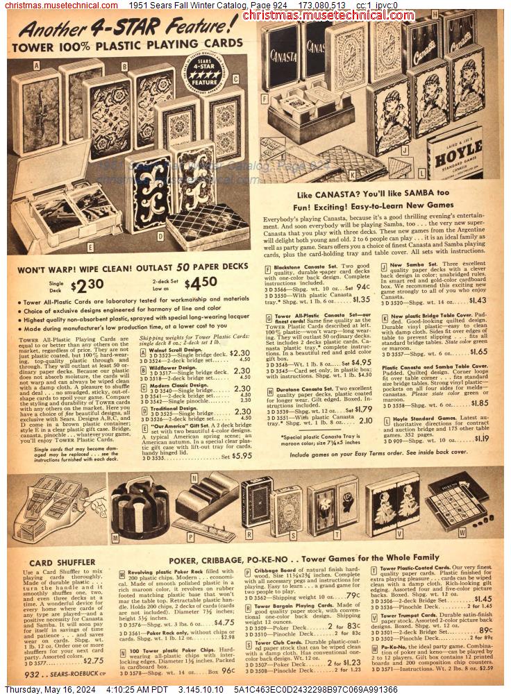 1951 Sears Fall Winter Catalog, Page 924