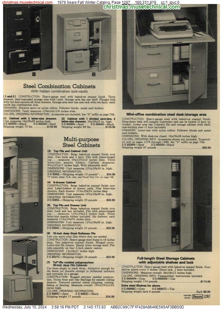 1979 Sears Fall Winter Catalog, Page 1287