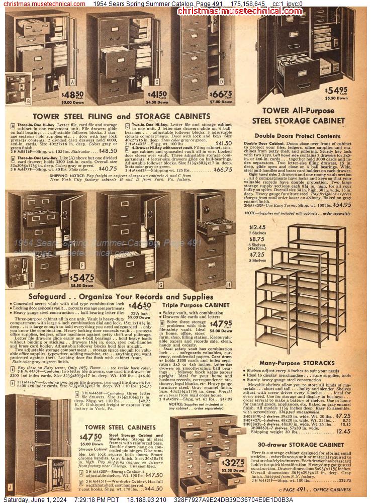 1954 Sears Spring Summer Catalog, Page 491