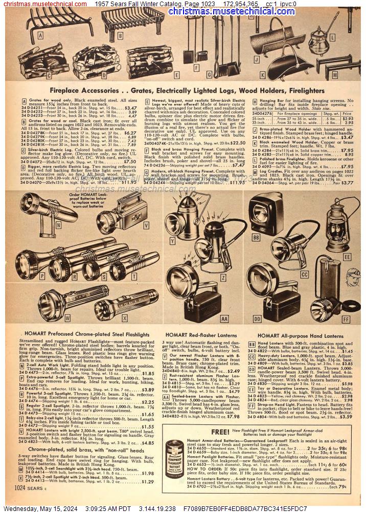 1957 Sears Fall Winter Catalog, Page 1023