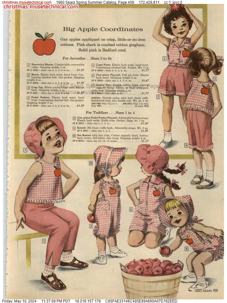 1960 Sears Spring Summer Catalog, Page 409