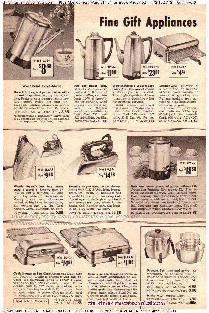 1958 Montgomery Ward Christmas Book, Page 452