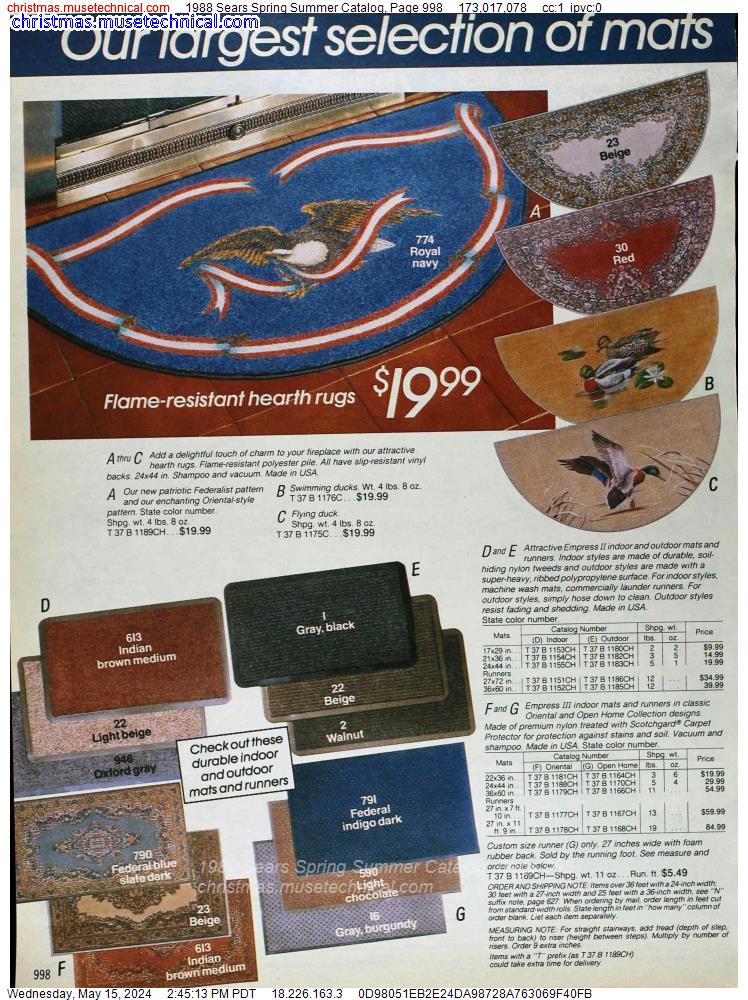 1988 Sears Spring Summer Catalog, Page 998