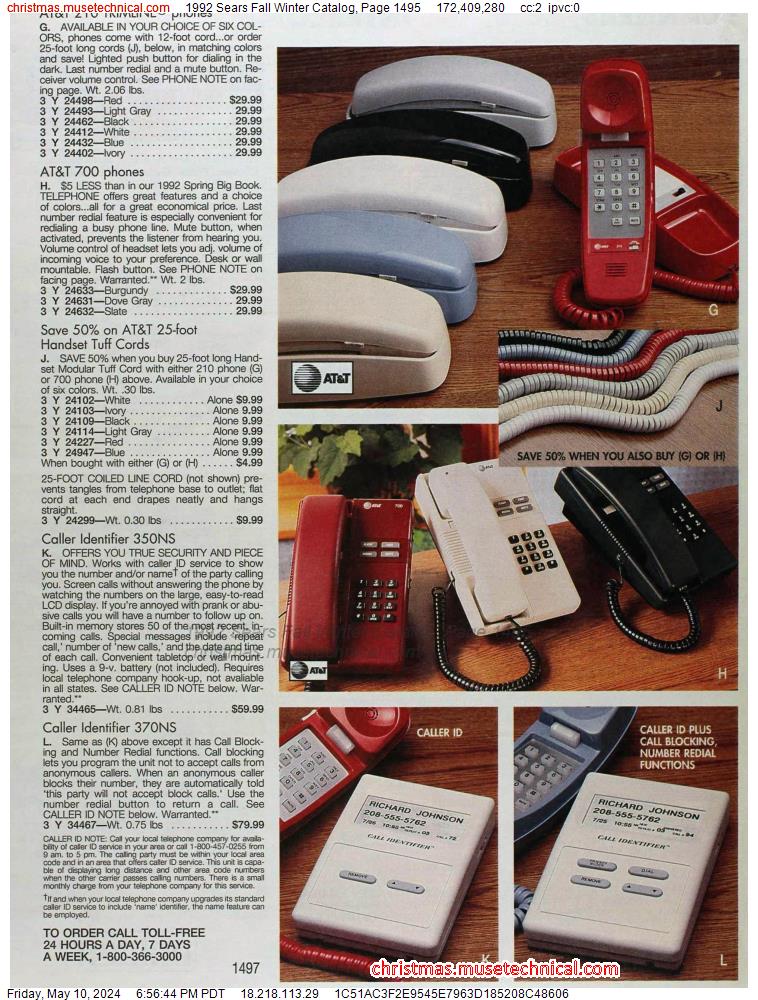 1992 Sears Fall Winter Catalog, Page 1495