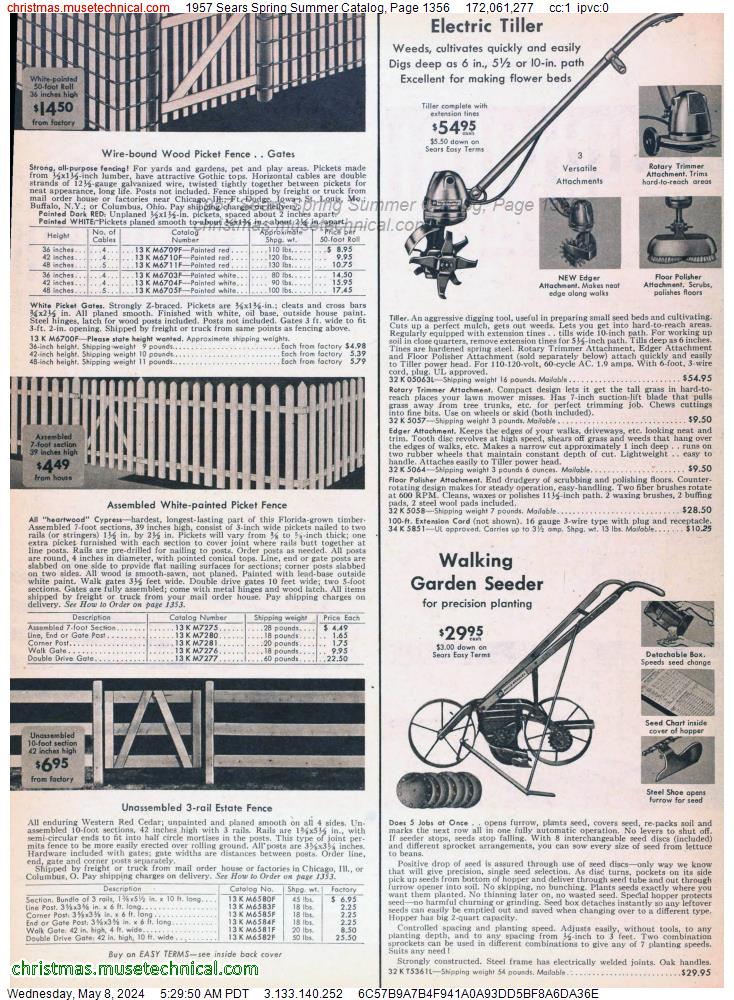 1957 Sears Spring Summer Catalog, Page 1356