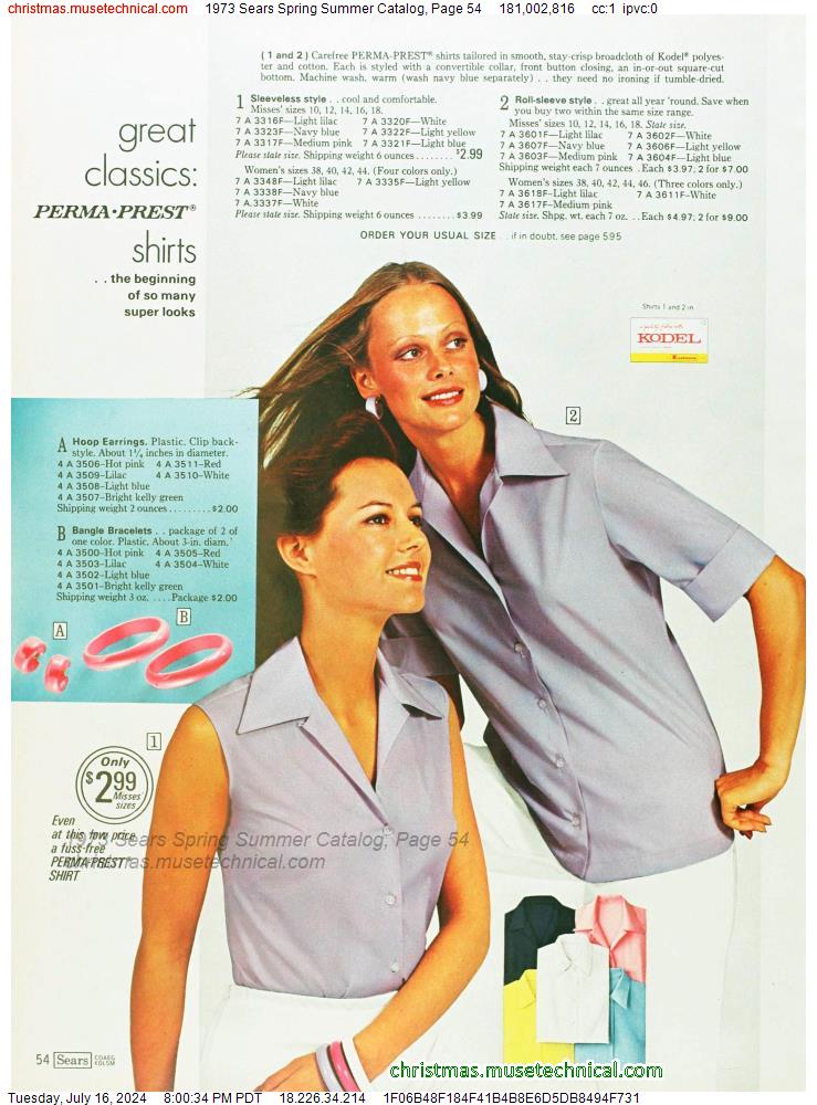 1973 Sears Spring Summer Catalog, Page 54