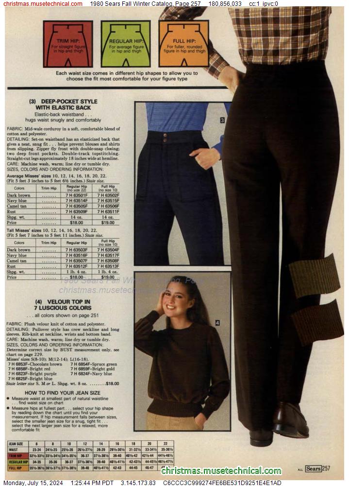 1980 Sears Fall Winter Catalog, Page 257