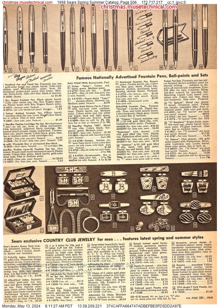 1956 Sears Spring Summer Catalog, Page 506
