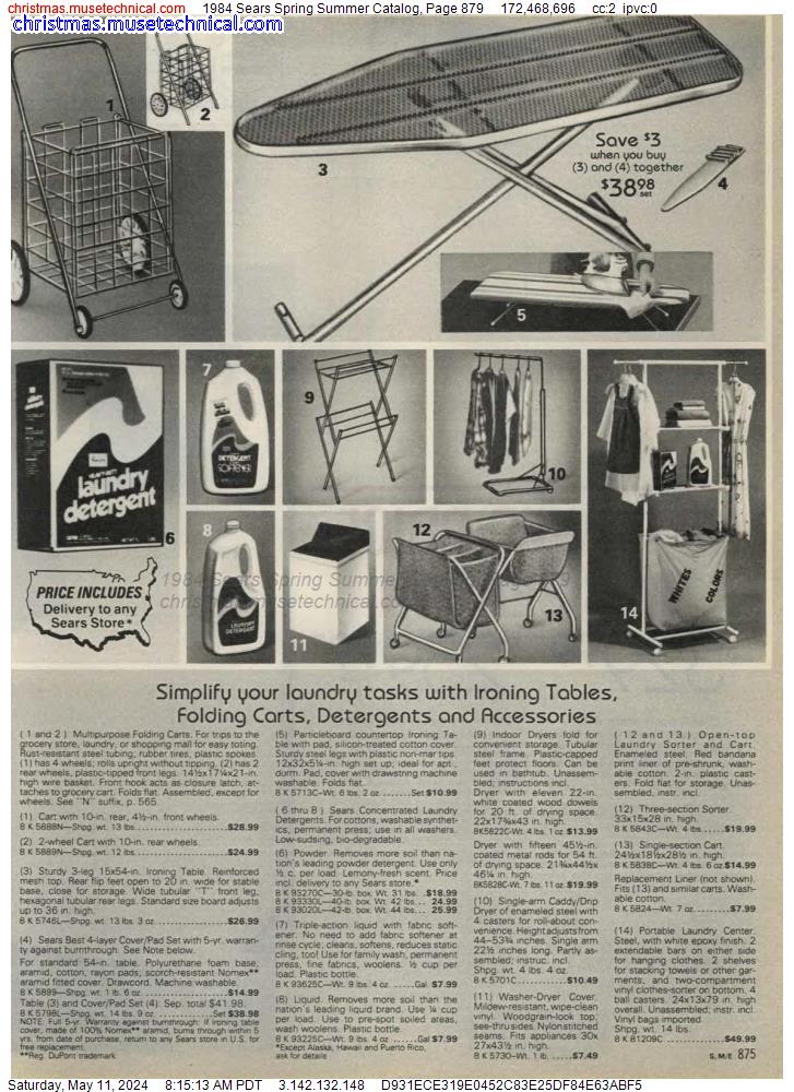 1984 Sears Spring Summer Catalog, Page 879