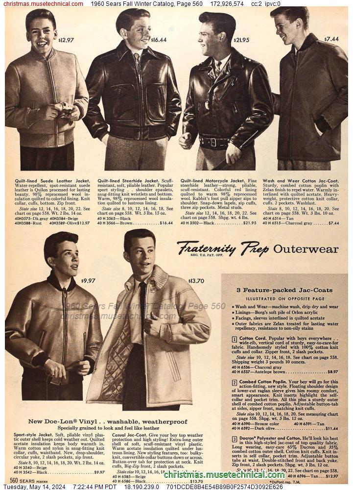 1960 Sears Fall Winter Catalog, Page 560