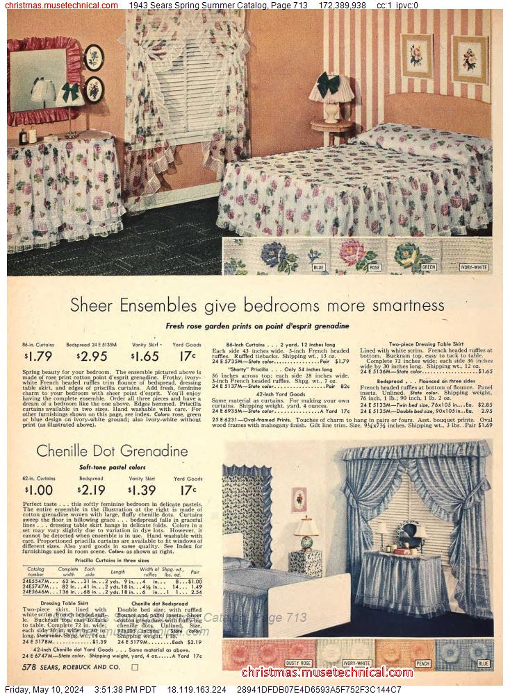 1943 Sears Spring Summer Catalog, Page 713