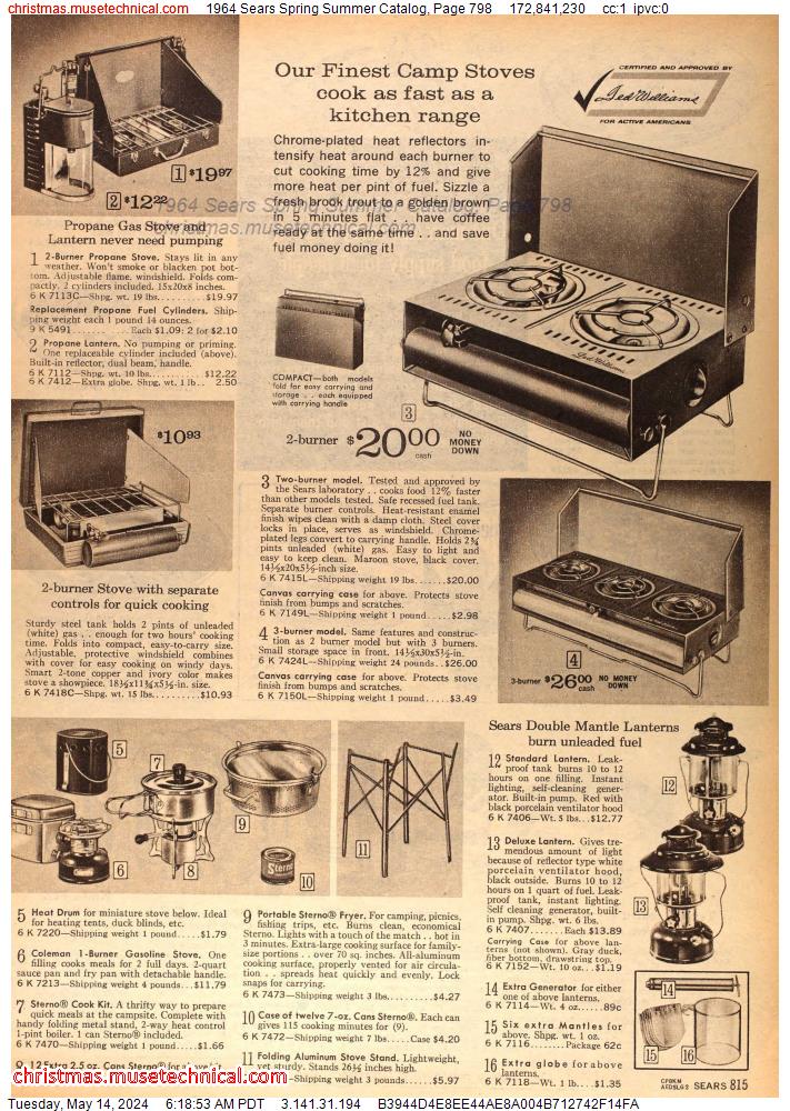 1964 Sears Spring Summer Catalog, Page 798