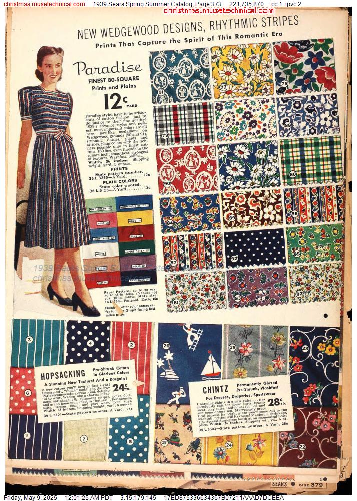 1939 Sears Spring Summer Catalog, Page 373
