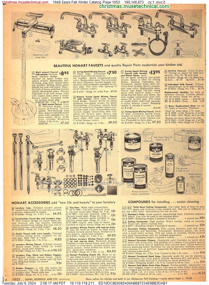 1948 Sears Fall Winter Catalog, Page 1053