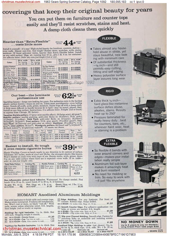 1963 Sears Spring Summer Catalog, Page 1092
