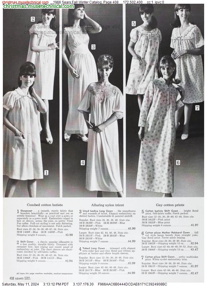 1966 Sears Fall Winter Catalog, Page 408