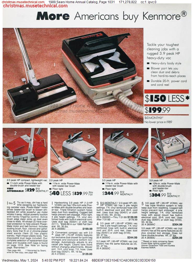 1989 Sears Home Annual Catalog, Page 1031