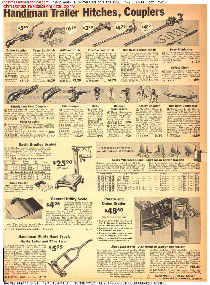 1942 Sears Fall Winter Catalog, Page 1226